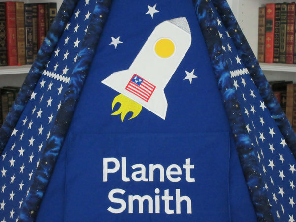 Personalized Kids Spaceship Play Tent Name Plaque