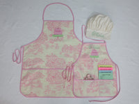 Handmade Personalized Cooking Apron Adult Pink Toile
