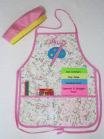 Handmade Personalized Kids Art Apron Girls Pink