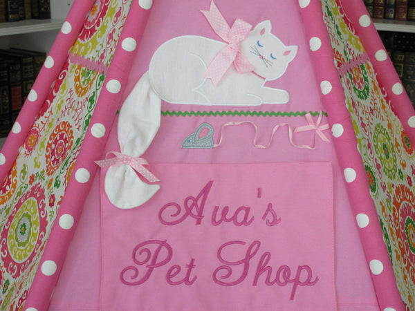 Personalized Kids Cat Play Tent Name Plaque