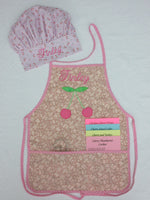 Handmade Personalized Kids Cooking Apron Girls Pink Cherries