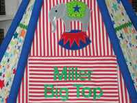 Personalized Kids Circus Play Tent Name Plaque