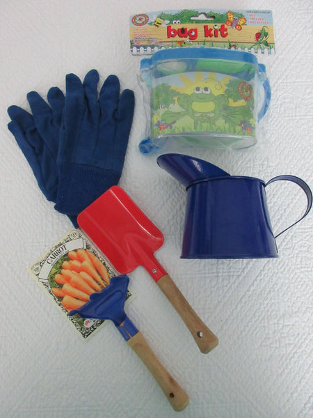 Gardening Set with Blue Gloves