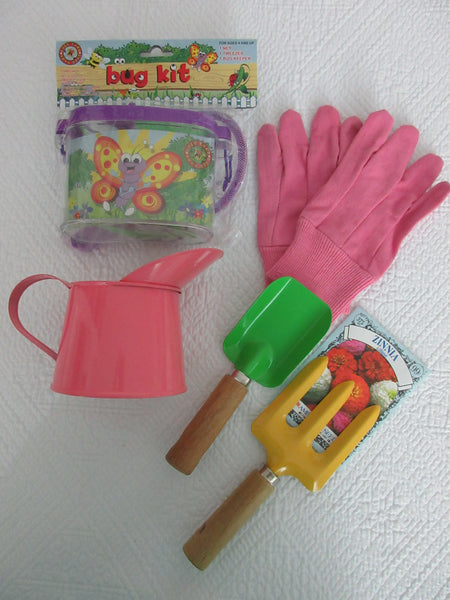 Gardening Set with Pink Gloves