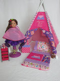 Handmade Personalized Kids American Girl Doll Girly Girl Play Tent