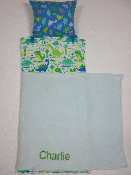 Handmade Personalized Kids Nap Mat Dinosaur Theme