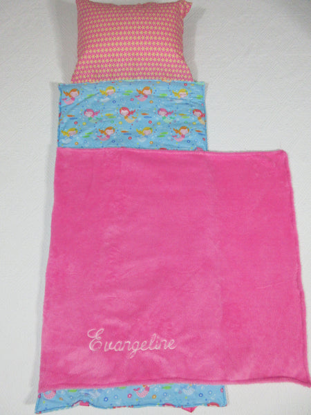 Handmade Personalized Kids Nap Mat Mermaid Theme