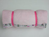 Handmade Personalized Kids Nap Mat Roll Pink Sparkle Princess Theme