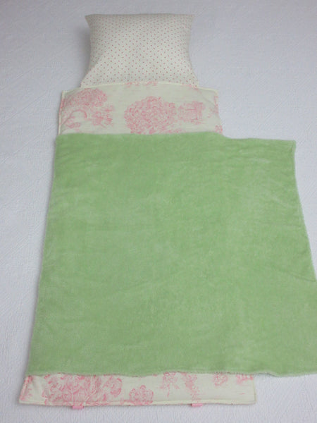 Handmade Personalized Kids Nap Mat Pink Toile Theme