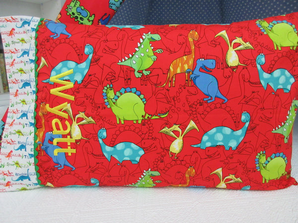 Personalized Dinosaur Pillowcase
