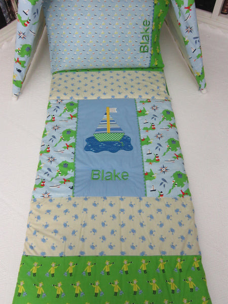 Personalized Sailboat Sleeping Bag for Boys