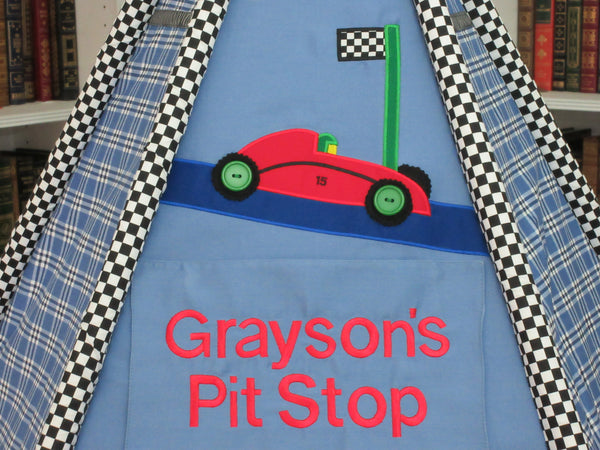 Personalized Kids Race Car Play Tent Name Plaque