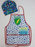 Handmade Personalized Kids Cooking Apron Boys Superhero
