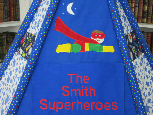 Personalized Kids Superhero Play Tent Name Plaque