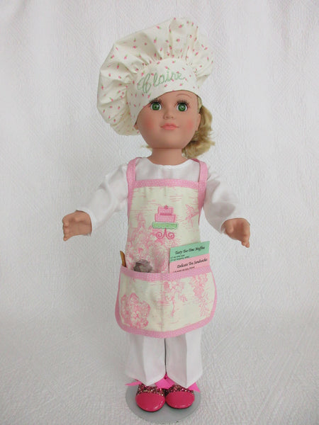 Toile Tea Party Doll Apron