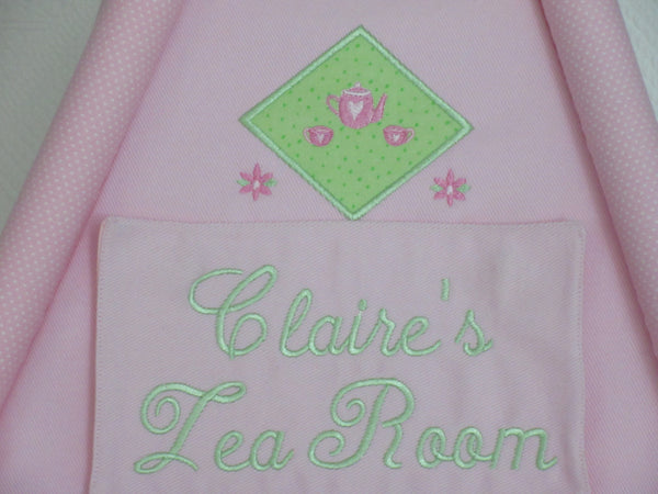 Toile Tea Party Doll Tent Name Plaque