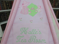 Personalized Kids Toile Tea Party Play Tent Name Plaque