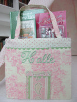 Toile Tea Party Tote Bag