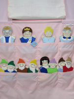 Pink Toile Doorway Puppet Theater and Puppets