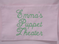 Pink Toile Doorway Puppet Theater Name Plaque