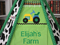 Personalized Kids Farm Tractor Play Tent Name Plaque
